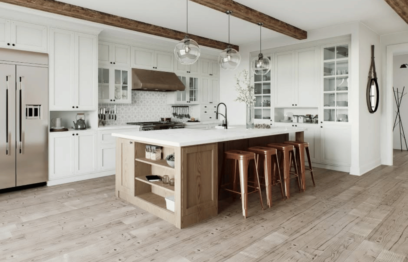 kitchen cabinetry and flooring installation
