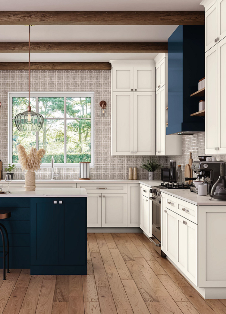 Custom tile backsplash in a kitchen