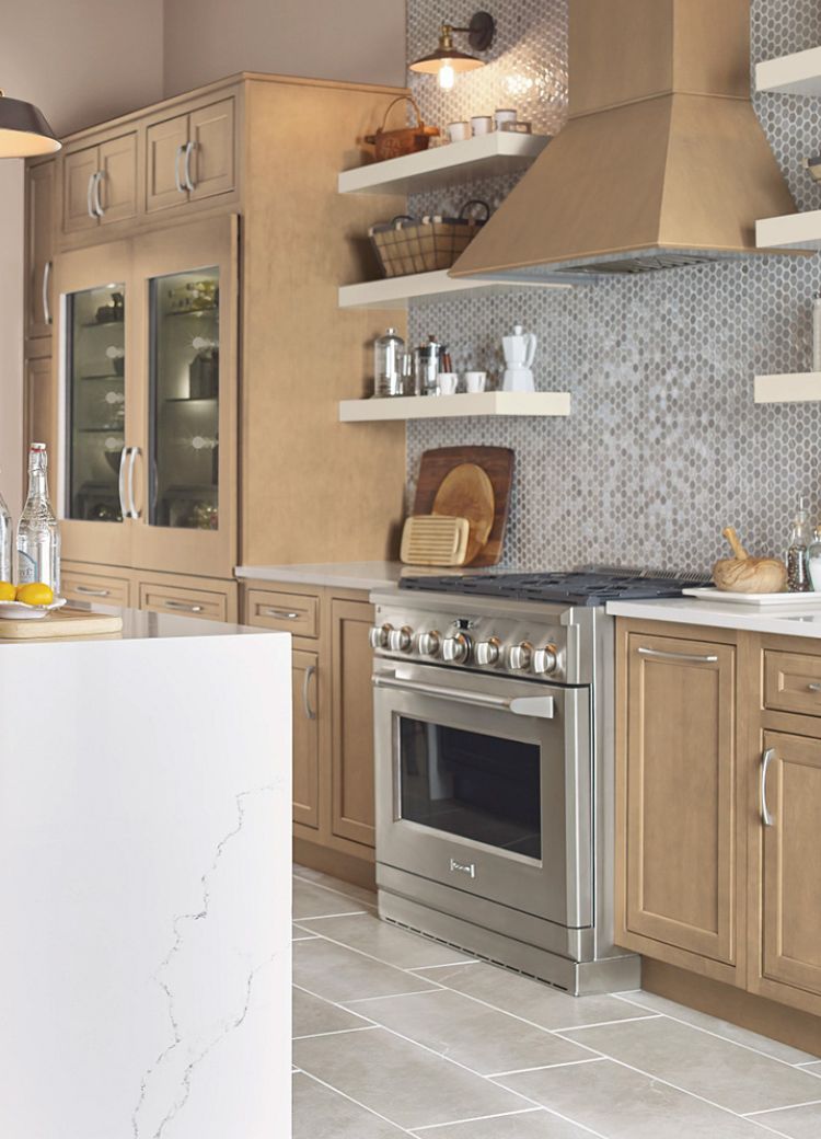 mosaic tile backsplash in a kitchen