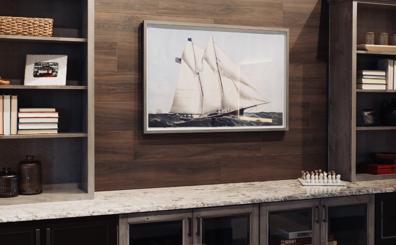 Countertops in a custom entertainment space