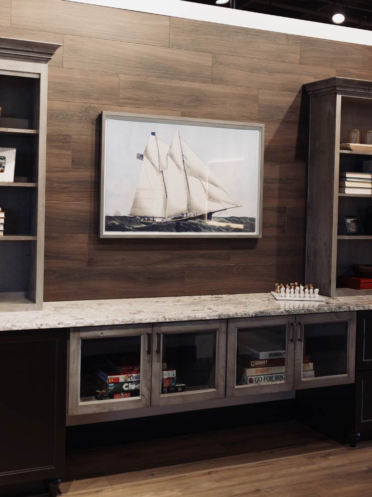 Countertops in a custom entertainment space