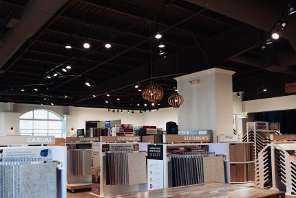 Flooring selection in showroom