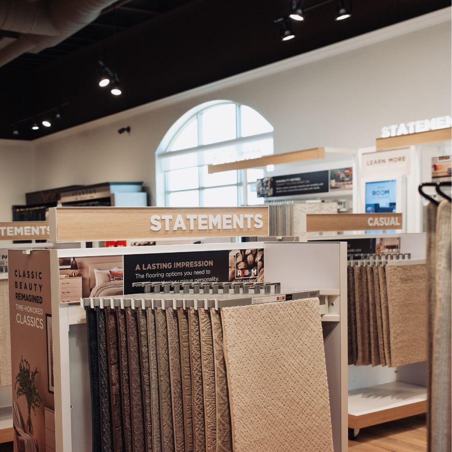 Statement and casual carpet display