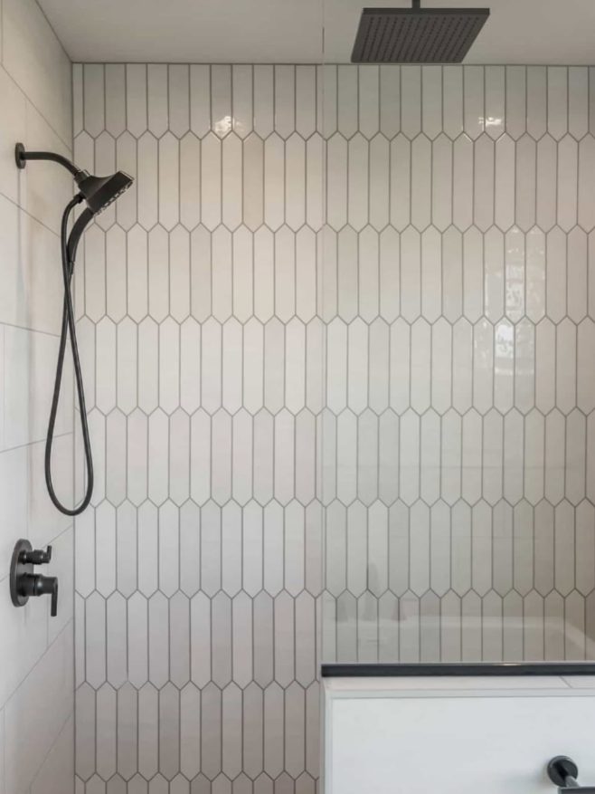 Bathroom tile backsplash installation in Appleton, WI